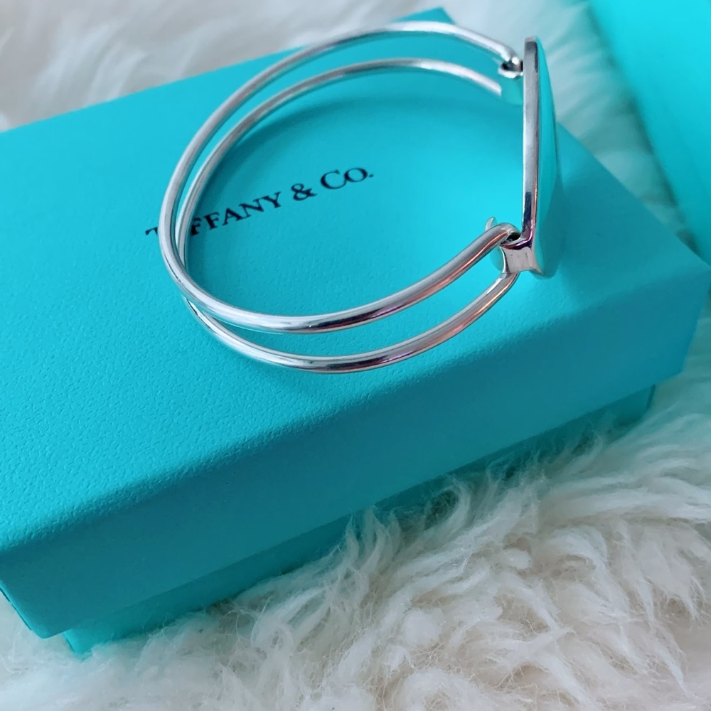 Tiffany & Co. Silver Round ID Cuff Bracelet with Tiffany Blue Box - Picture 11 of 12